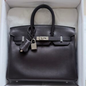 Hermès Birkin 25 Black Volupto Leather PHW