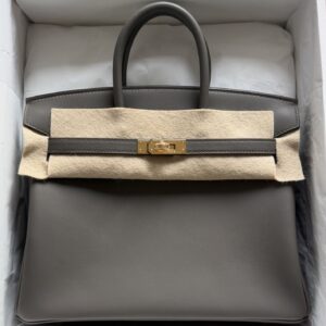 Hermès Birkin 25 Gris Étain Swift Leather GHW