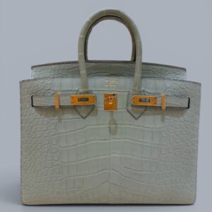 Hermès Birkin 25 Sellier Vert Deau Mattte Alligator GHW