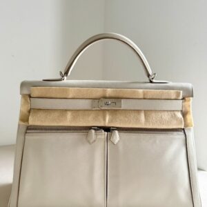Hermès Kelly Lakis 40 Gris Perle Swift PHW
